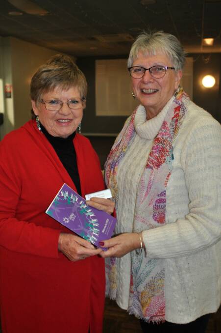 Gunnedah Evening VIEW Club president Margaret Stevens, right, presented a badge and membership pack to Lyn Norman at the dinner meeting.