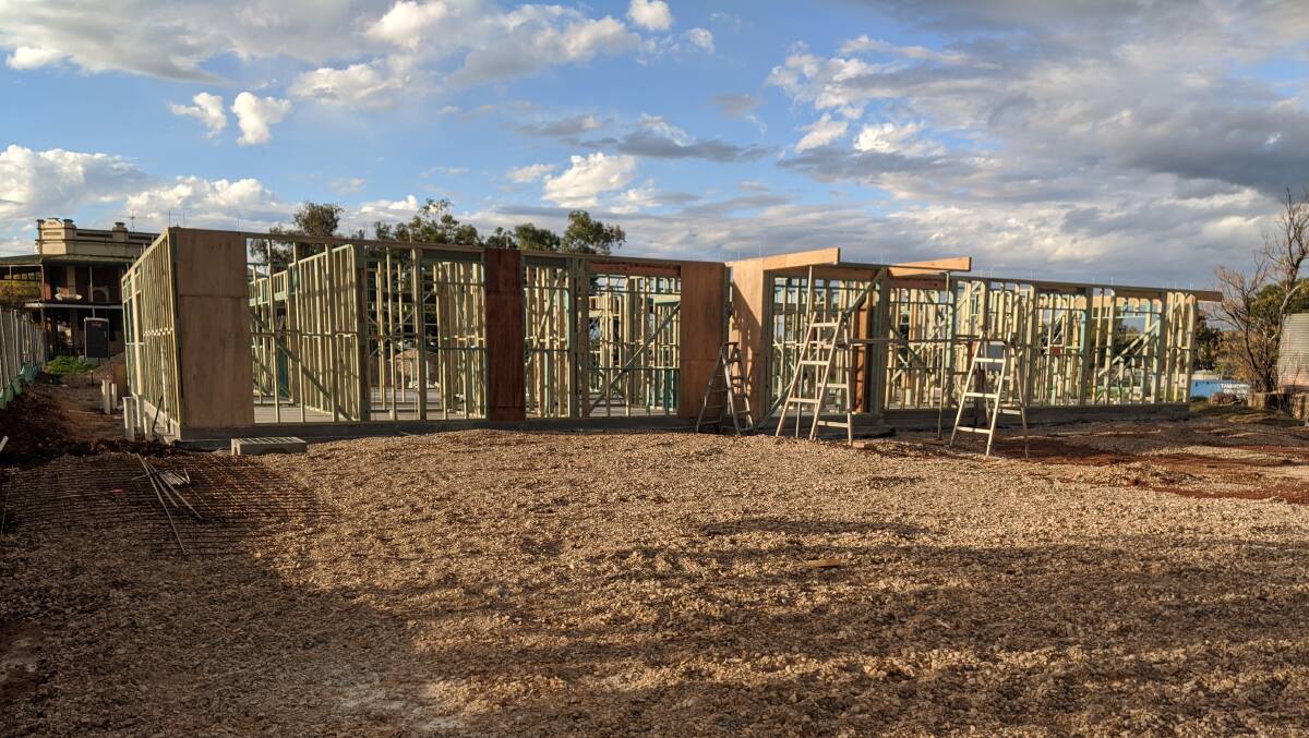 The framework is up for the early learning centre in Boggabri. Photos: supplied