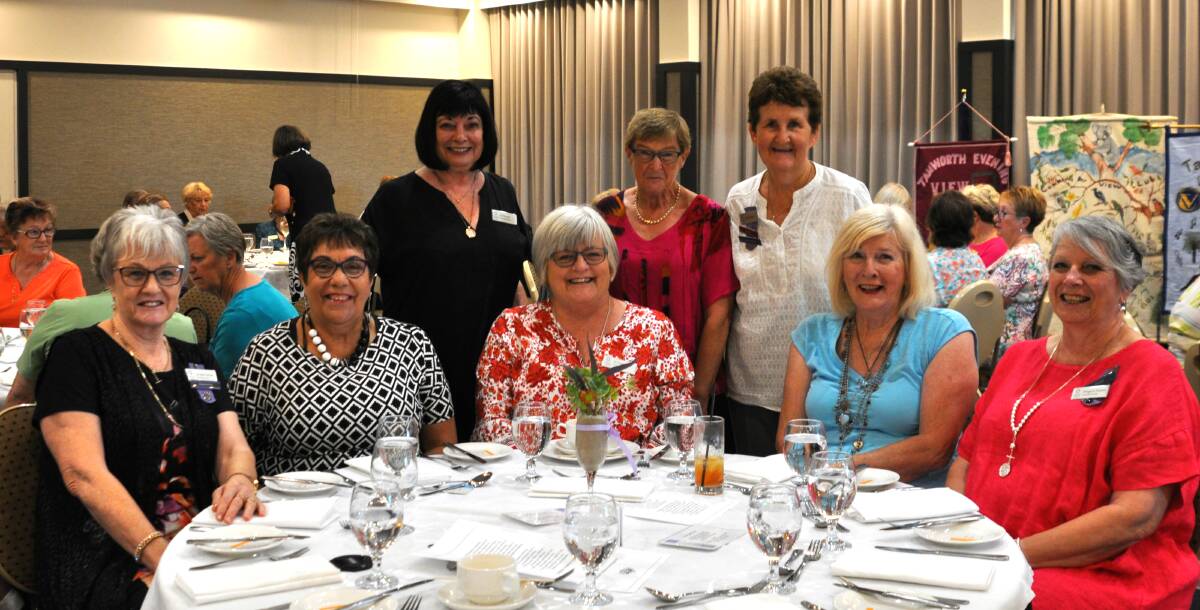 Lorraine Overton, Kate Knight, Jan Bennett, Jil Sampson, Rosemarie Eveleigh, Marie Hobson, Trish Conway, Margaret Stevens at the IWD lunch in Tamworth.