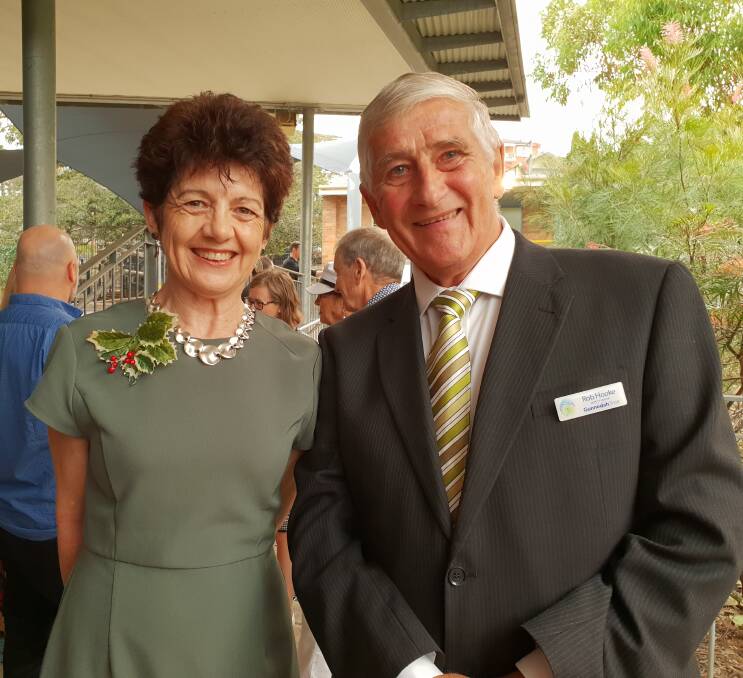 Gunnedah councillor Rob Hooke, right, with Lane Cove Council mayor Pam Palmer at the Rain Bringer Christmas Concert. Photo: supplied