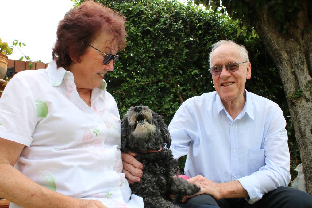 Ian Doyle (right) with his wife Pam and their dog Daisy.
