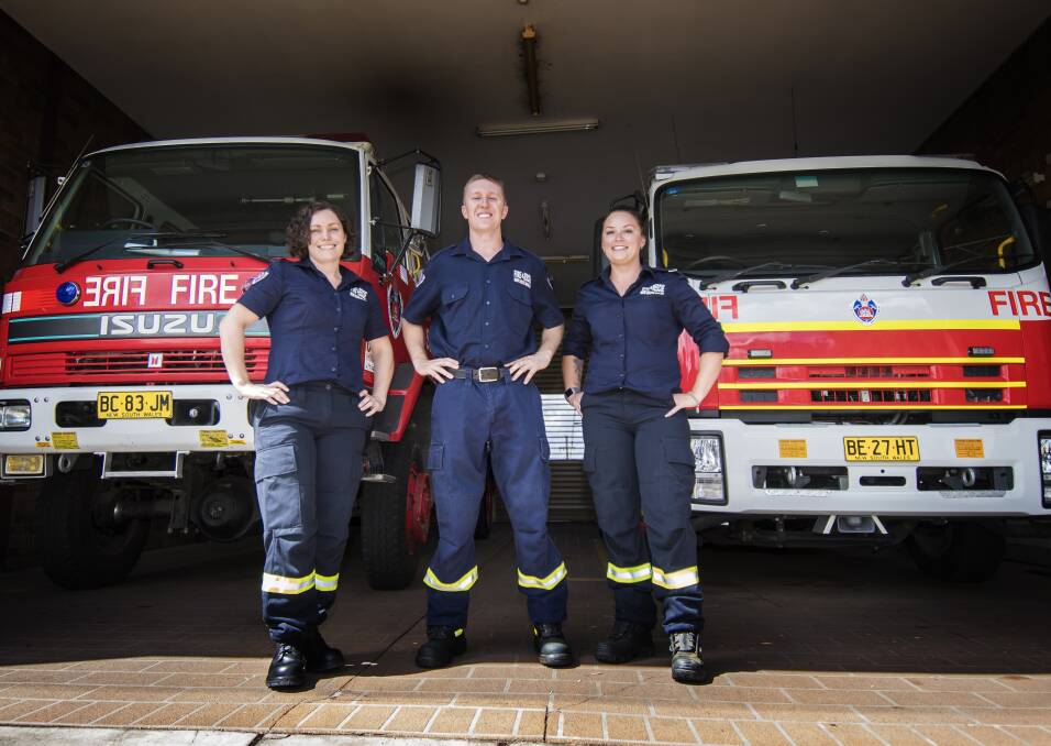 FRESH TO THE FOLD: Monica Bentham, Ben Wager and Tymika Bradford-Robbins have signed on with Fire and Rescue NSW and are based at the Gunnedah station. Photo: Peter Hardin