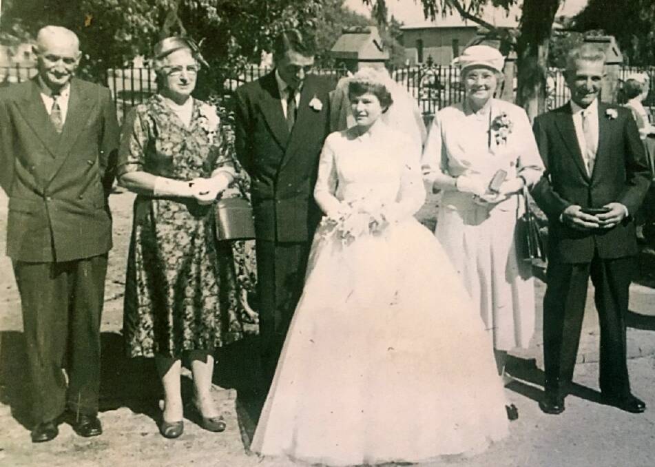 Phinny and Rita pictured with their parents Gordon and Marjorie Herden, left, and William and Johanna Tydd.