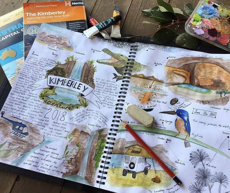 Sarah sketched her surroundings on a trip around Australia last year.