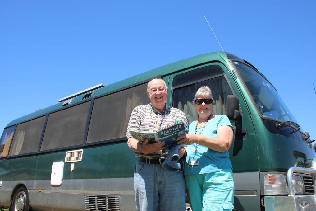 Syd and Heather Bell say a motor home is "freedom". They are pictured here in Gunnedah ahead of the CMCA National Rally.