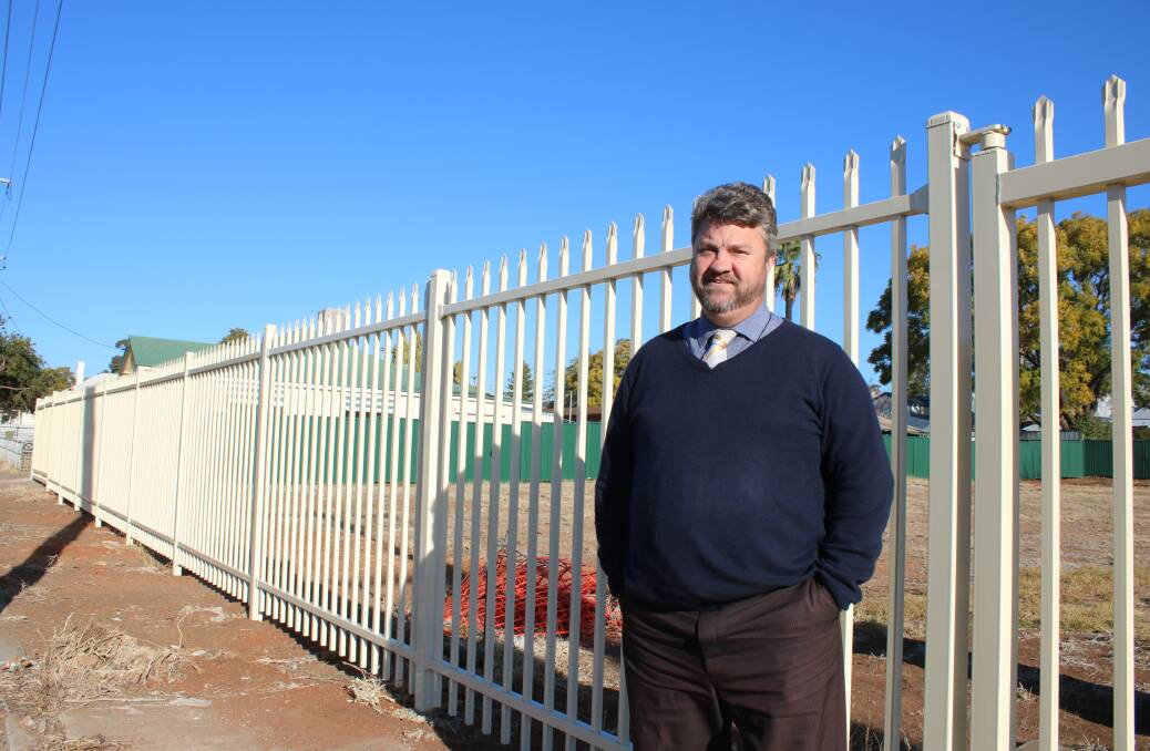 NEW HORIZONS: Carinya Christian School Gunnedah's principal Chad Kentwell outside the consolidated house blocks on which the middle school will be built. Photo: Vanessa Höhnke