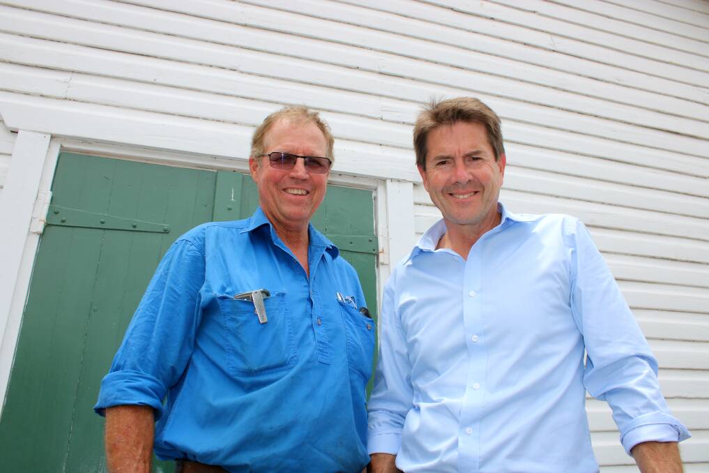 Emerald Hill Progress Association chair Scott McCalman and Tamworth MP Kevin Anderson at the hall on Wednesday.