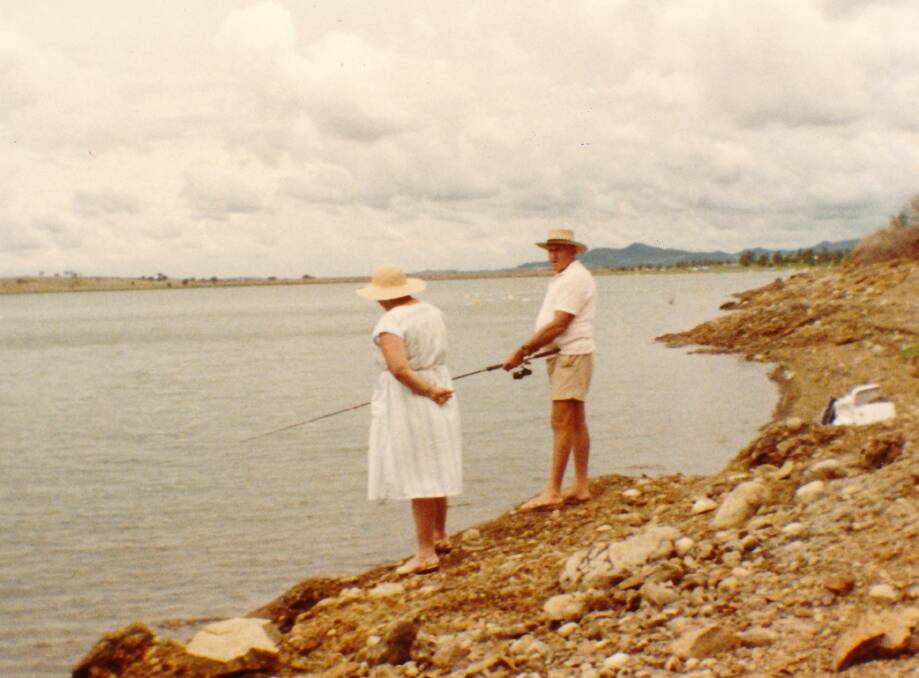 Margaret and Keith McGinnity fishing at Lake Keepit in 1987.
