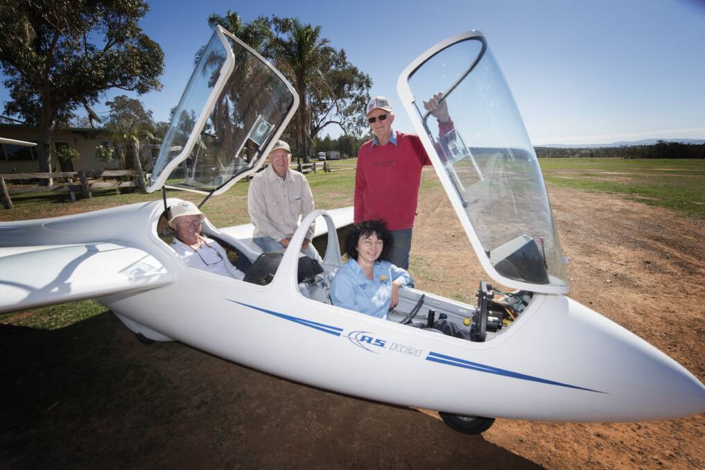 Lake Keepit Soaring Club's Kerry Klein, Peter Summerfeldt, Vic Hatfield and Michelle Dowell are preparing for the Women's World Gliding Championships. Photo: Peter Hardin