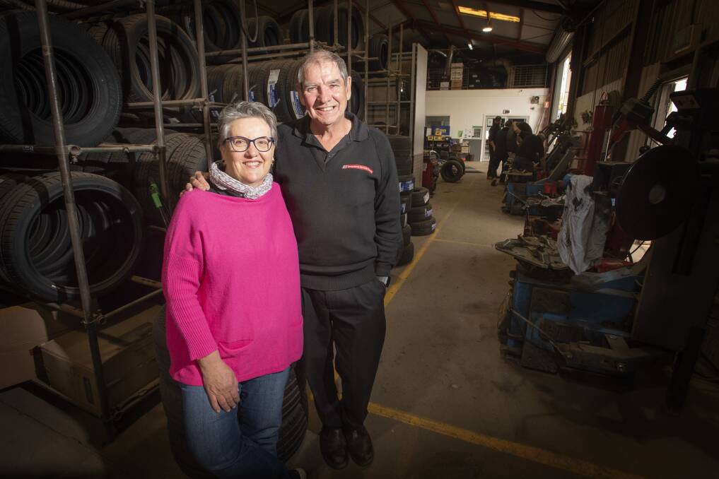 Ann and Doug Brown in the workshop.