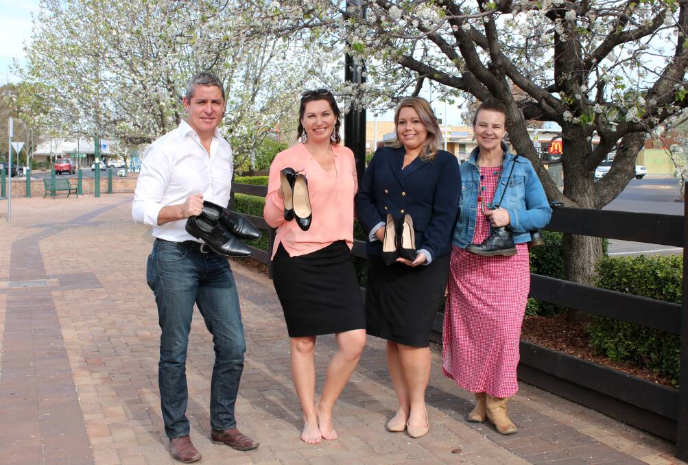 Katie Johnson (second from right) with Ben Hennessy, Stacey Cooke and Jodi Dolbel in September. The four locals participated in Stars of Gunnedah Dance for Cancer in December.