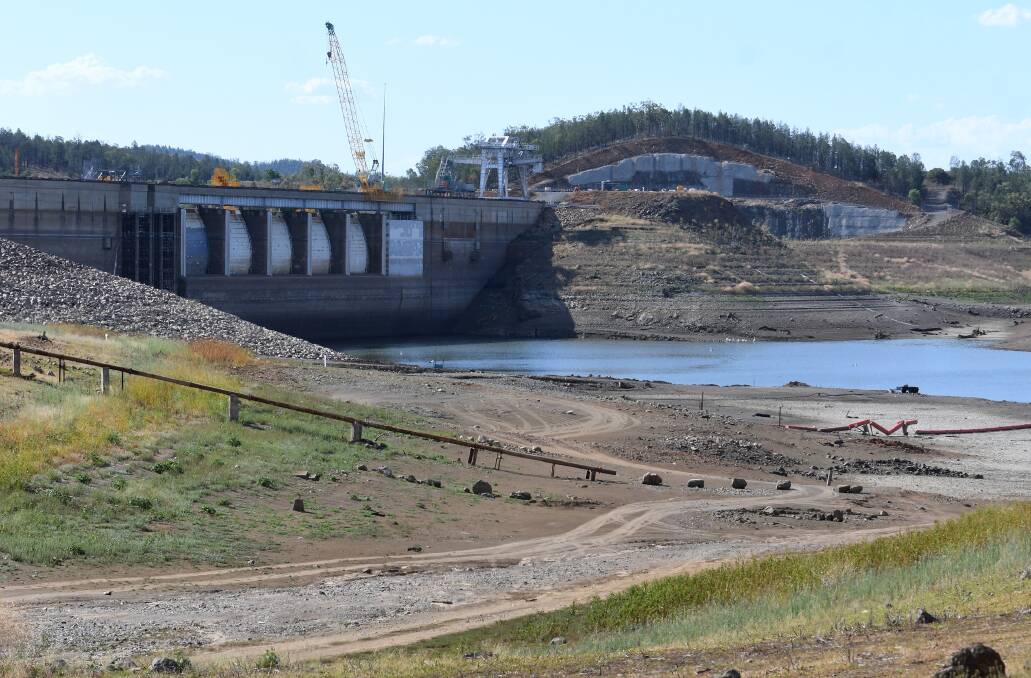 Work is 70 per cent complete on the Keepit Dam wall. Photo: Gareth Gardner 