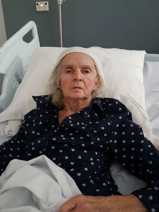 Nancy Small in a hospital bed at John Hunter on Monday. Photo: Contributed