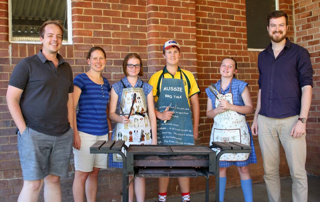 HOSTS WITH THE MOST: Gunnedah Anglican Church assistant minister Aiden Sibrava, MTS apprentice Lisa Newnham, teens Kelliana Browne, Josh Langdon and Tamara Browne, and MTS apprentice Matt Stones are prepping for Youth Surge on Friday.