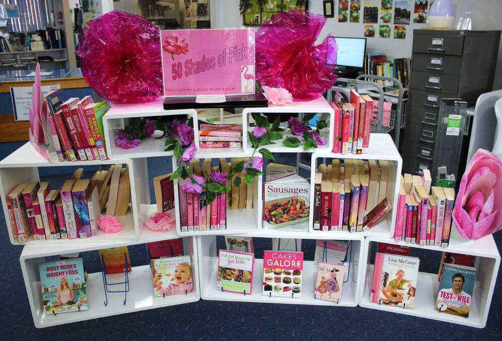 THINK PINK: Gunnedah Shire Library's 50 Shades of Pink display is in support of the Pink Up Gunnedah campaign for the McGrath Foundation.