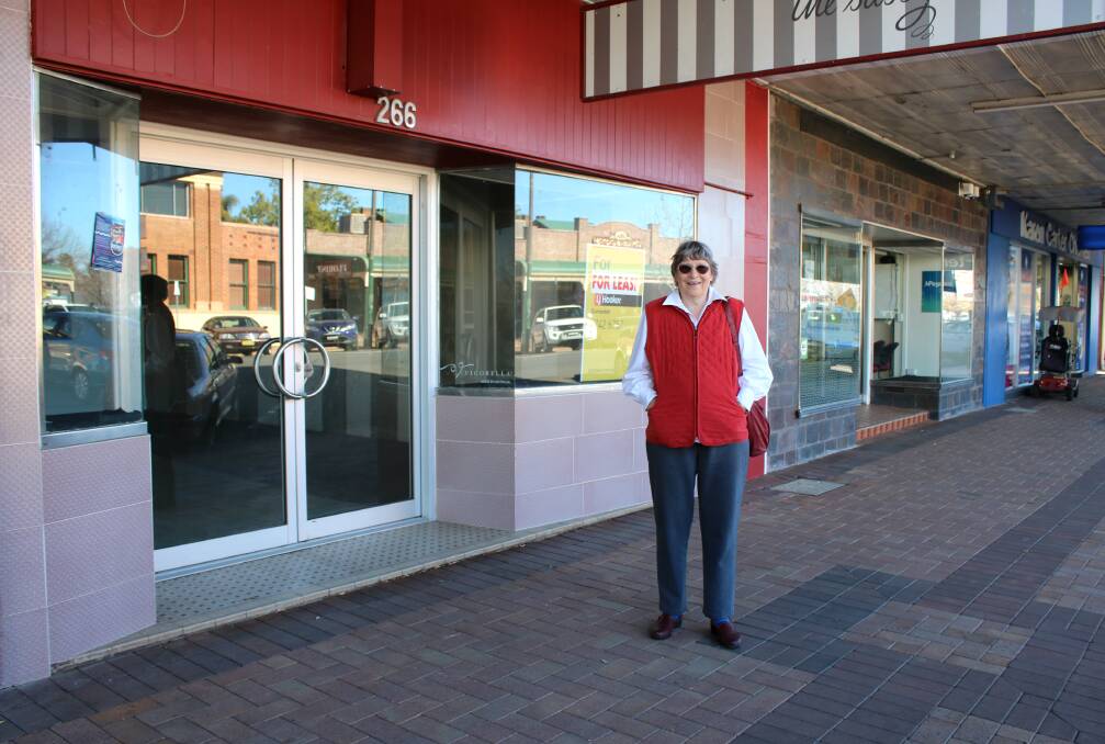 DRIVEN: CWA member Yvonne Argent in Gunnedah's CBD where she is hoping an empty shop front will be donated for drought relief. Photo: Vanessa Höhnke