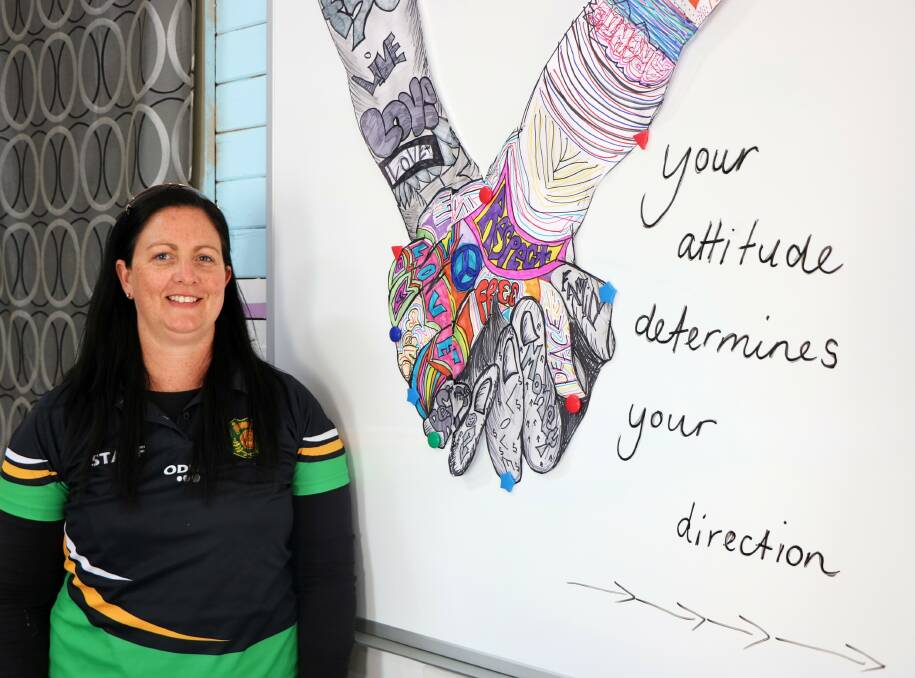 Gunnedah High School Learning Support Officer Michelle Hobden has been recognised for her dedication to learning and well-being. She is pictured here in the school's new Milroy Centre for disengaged students.