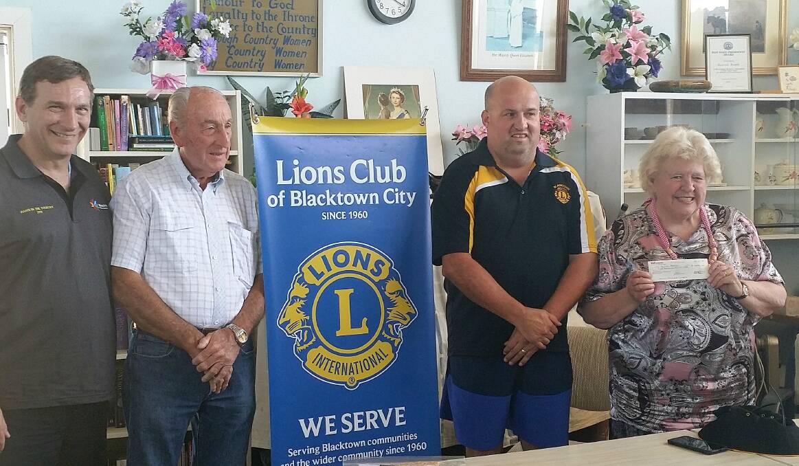 Riverstone and District Lions Club member Walter Smith, Blacktown City Lions Club president Rebel Hanlon and Quirindi CWA president Colleen Wills.