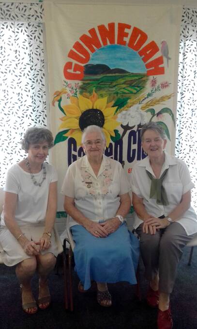 Gunnedah Garden Club's secretary Marie Jones, president Elaine Bridge and treasurer Helen Murrell. Photo: Supplied