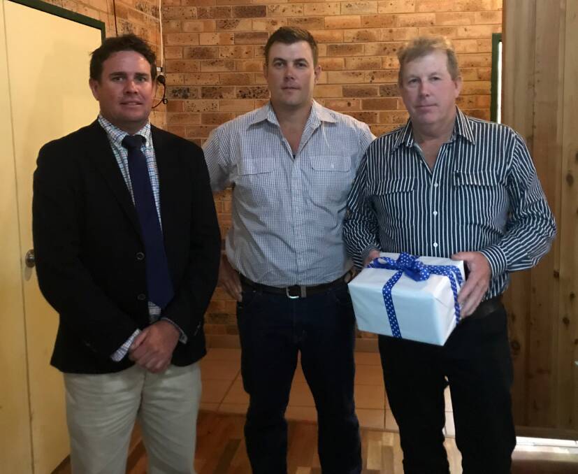 Clinton and Craig Charters (right) win the Upper Namoi Cotton Growers Association's Innovator's Award. They are pictured with president Nick Beer who is also a finalist in the Australian Cotton Industry Awards.