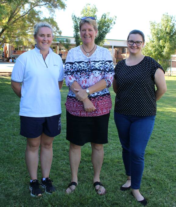 Gunnedah Public School's new staff Kate Halliday, Cathie McMaster and Emma Craswell. Photo: Vanessa Höhnke