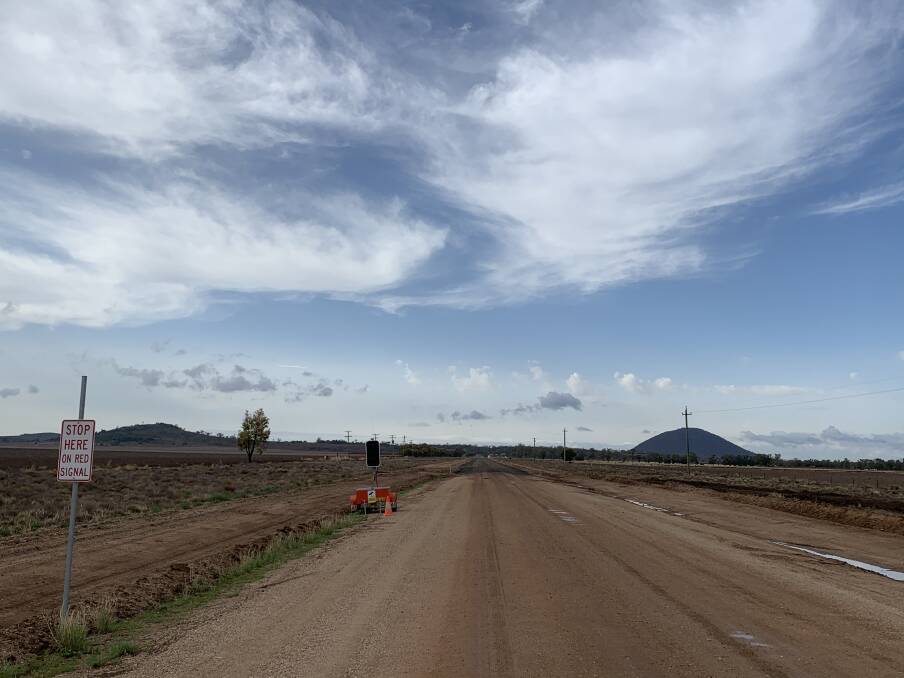 Looking towards Mullaley on the Grain Valley Road where Gunnedah Shire Council is working to seal 17.6km of gravel. Photo: Lizzy Bell