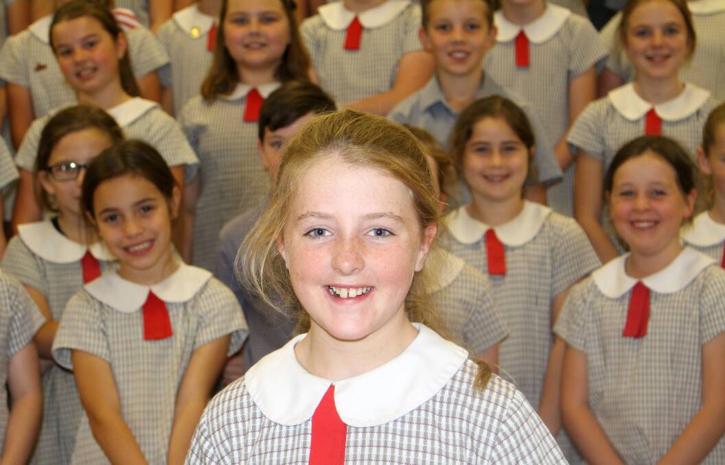 Gunnedah girl Olivia Heath off to choral school. She is pictured here with other members of the Gunnedah South Public School choir. Photo: Rebecca Ryan