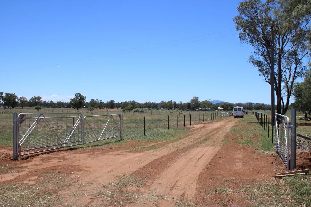 The road leading into the ag plot from Torrens Road.
