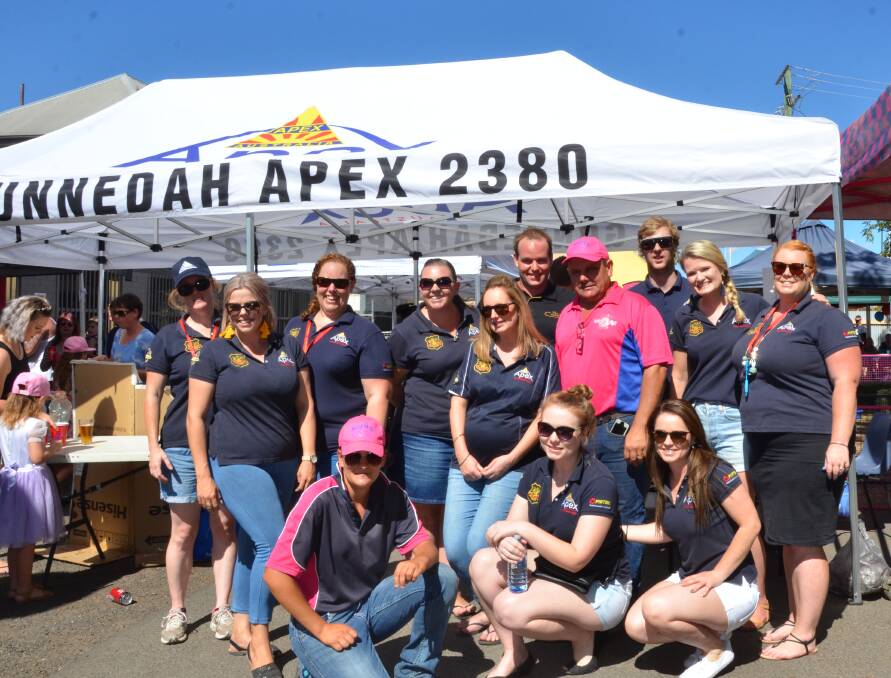 The Apex Club at the pig races in 2018. 