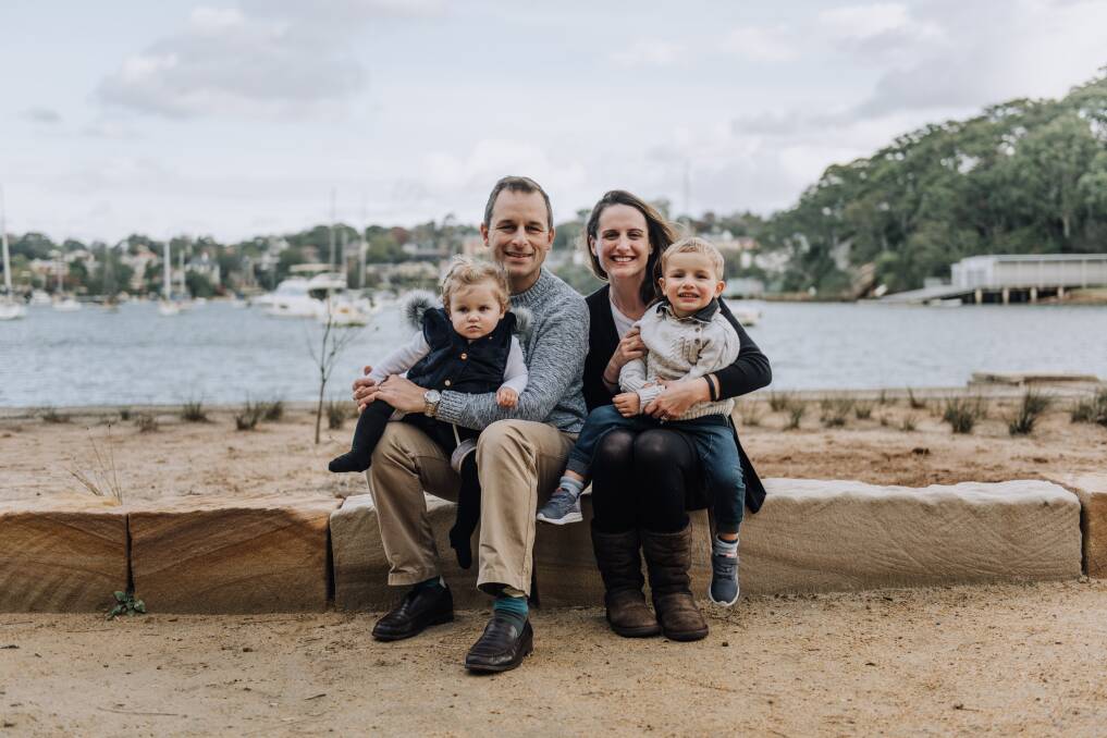 Lane Cove councillor Andrew Zbik with his wife Bronwyn (nee Deane), a former local, and their children Addelyn and William. Photo: Supplied
