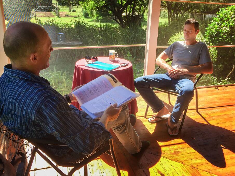 Bernie Shakeshaft shared many of his yarns with author James Knight on his back porch.