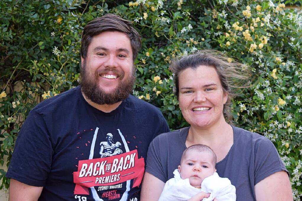 Matt and Chloe Hearne with their first child Elise Joan.