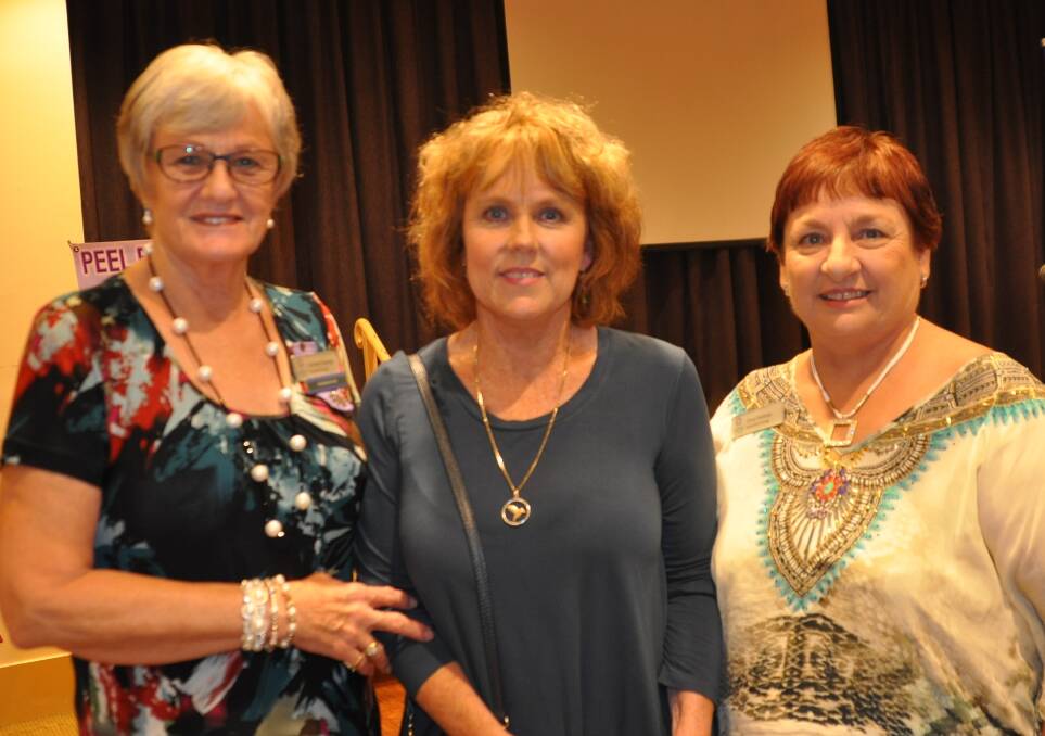 Gunnedah Evening VIEW Club program officers Lorraine Overton, left, and Chris Pullman, right, pictured with speaker Lucy Haslam.
