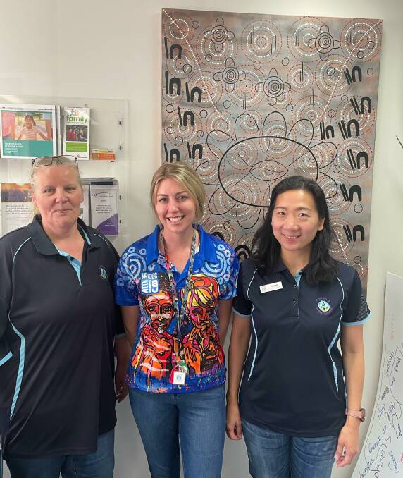 Gunnedah Family Support case managers Cheryl Edwards and Lenelle Ritter and Lisanty Evans. Photo: supplied