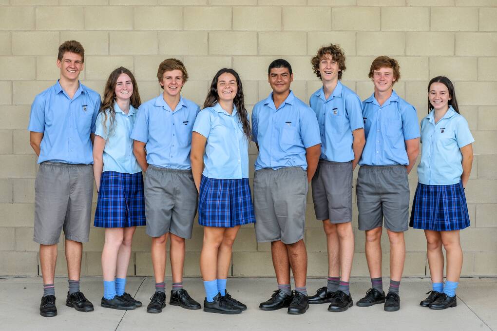 St Mary's College house captains: McAuley's Max Crowhurst and Sarah Storey, Loreto's Connor Hall. Mercy's Grace Jaeger and Tre Martin, Lourdes' Will Mason and Andrew Osmond, and Loreto's Emerson Tull.