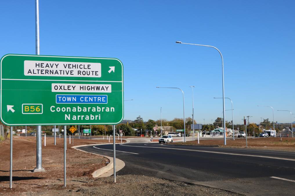 The lighting is now installed for the new roundabout on the edge of Gunnedah.