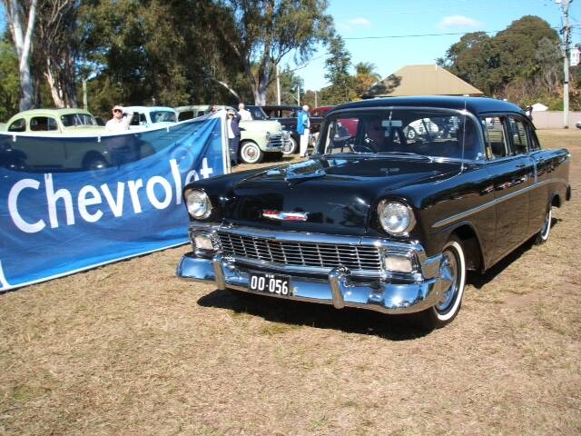 CLASSIC: A black 1956 Chevrolet sedan. Photo: Supplied