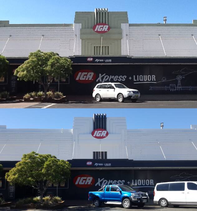 The IGA was one of the seven buildings that were painted in recent weeks.