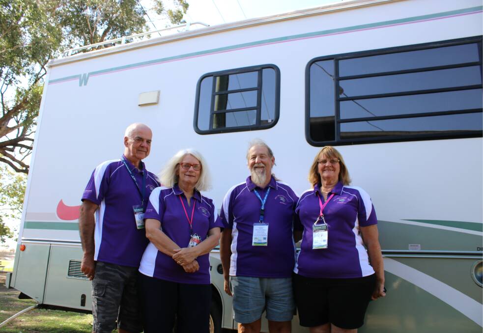 CMCA National Rally organiser Paul and Anita Flynn and Mick and Lyn McLaughlin on the ground in Gunnedah.