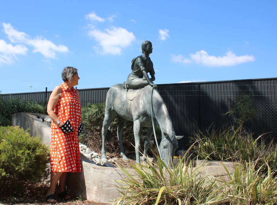 Dorothea Mackellar Memorial Society member Philippa Murray in December, looking out over the pool infrastructure at the site of the memorial.