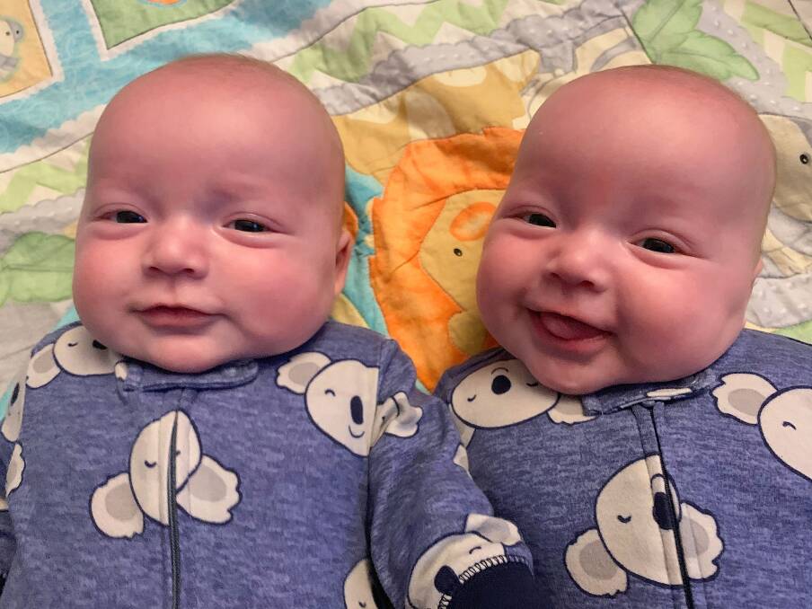 Fraternal twins Carson and Henry Carter were born in April. Photo: supplied