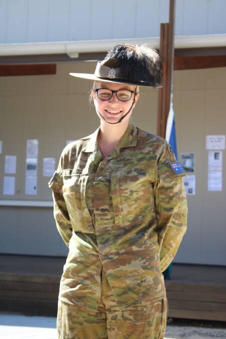 Army Reserves officer Bec Paul at the service on Wednesday.