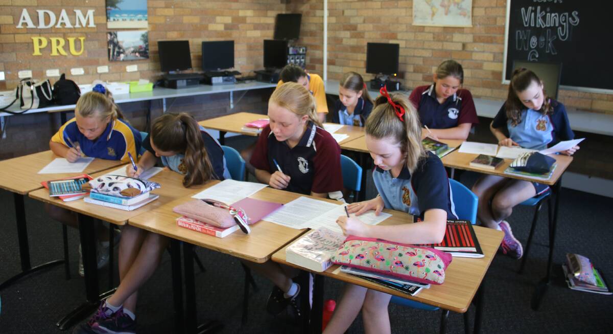 Sacred Heart, St Xavier's and St Mary's in a literacy class on Friday.