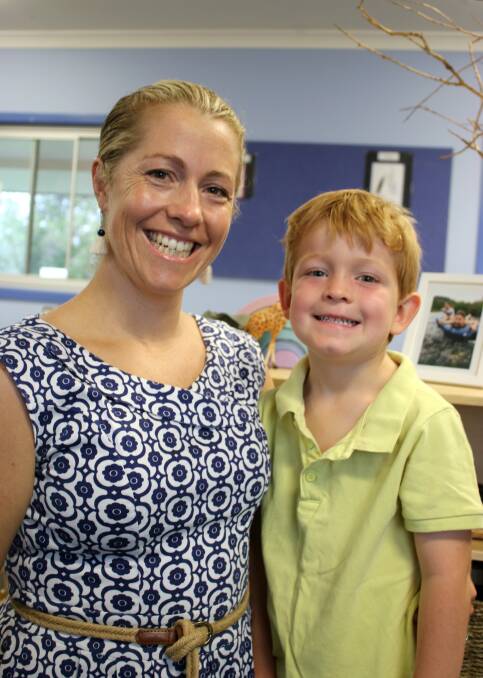 Amelia Smith with her son Harley who attends Carroll Preschool one day a week.