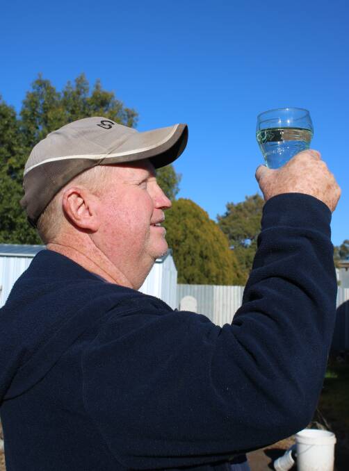 Curlewis resident Tony Rankmore says he won't drink the town water and only uses rain water.
