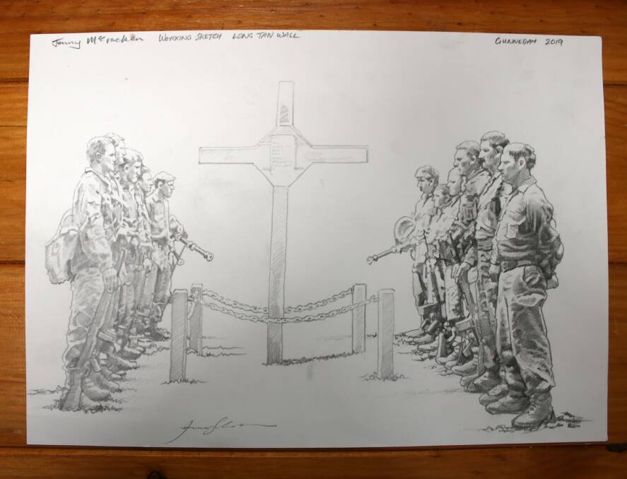 Jenny McCracken's sketch of the mural on the northern side.