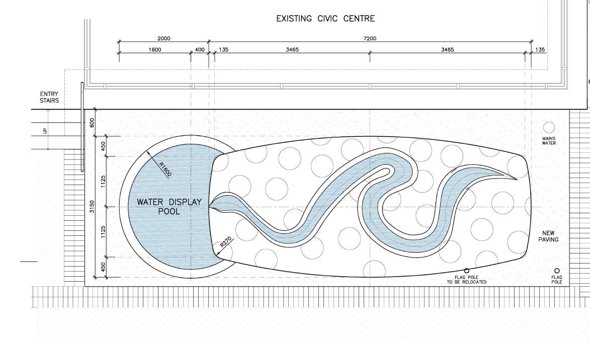 The concept design for the Rainbow Serpent water feature. Image: Supplied