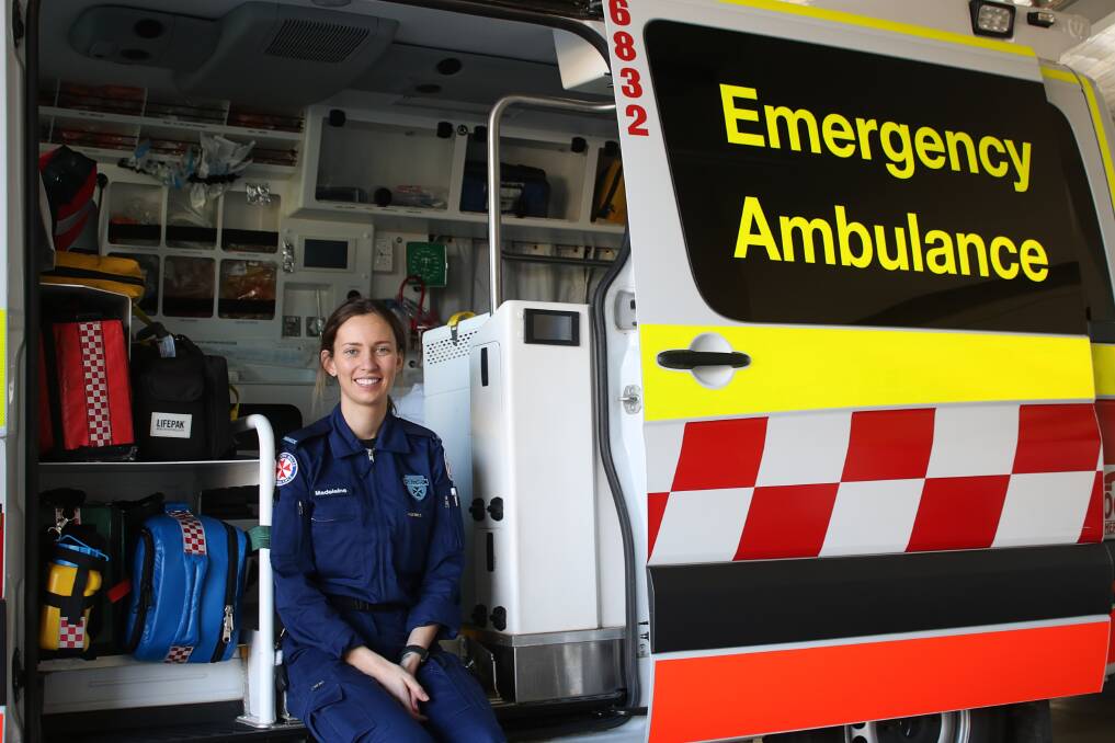 Trainee paramedic Maddi Lisle is stationed in Gunnedah until January 2020. Photo: Vanessa Hohnke