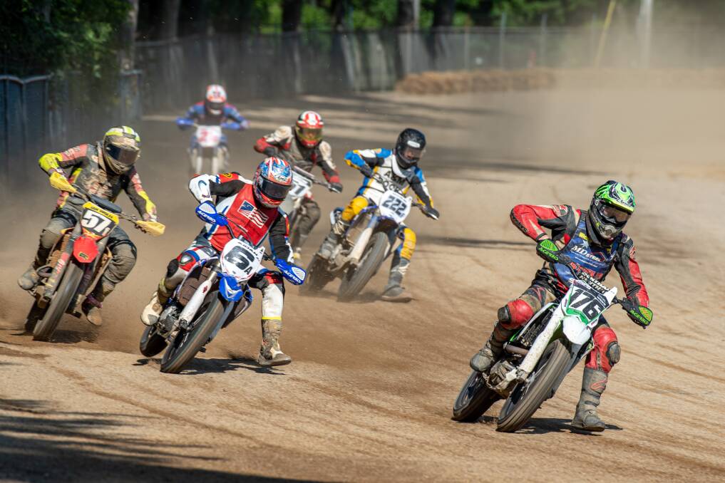 Daniel Wicks (right) competing in the half-mile race in Ashland in America. Photo: supplied