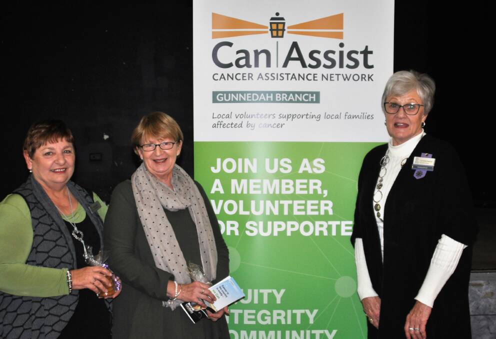 Can Assist members Chris Pullman and Linda Lee, left, were thanked by Lorraine Overton after their presentation about the work of the organisation which supports local cancer patients.